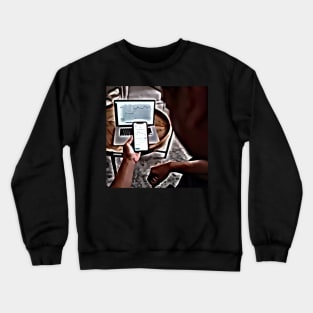 Businessman brown cell laptop Crewneck Sweatshirt